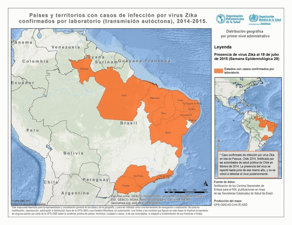 Mapa Zika